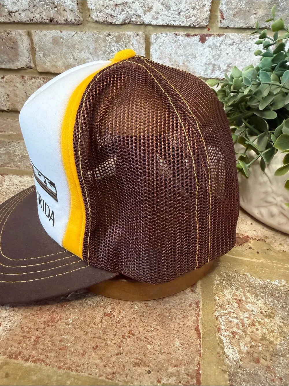 Vintage | Florida Trucker Hat - Brown, Yellow & White